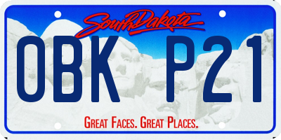 SD license plate 0BKP21