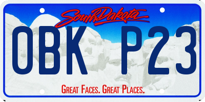 SD license plate 0BKP23