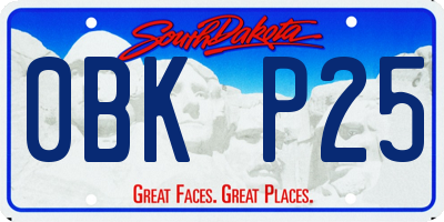 SD license plate 0BKP25
