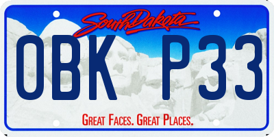SD license plate 0BKP33