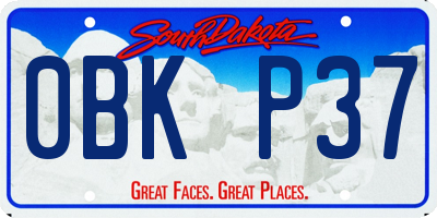 SD license plate 0BKP37