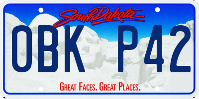 SD license plate 0BKP42