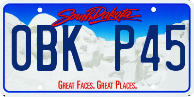 SD license plate 0BKP45