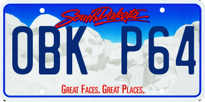 SD license plate 0BKP64