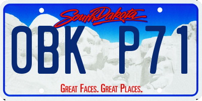 SD license plate 0BKP71