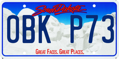 SD license plate 0BKP73
