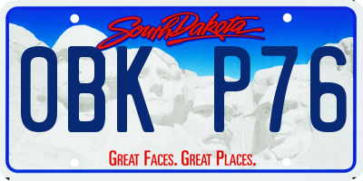 SD license plate 0BKP76