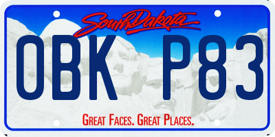 SD license plate 0BKP83