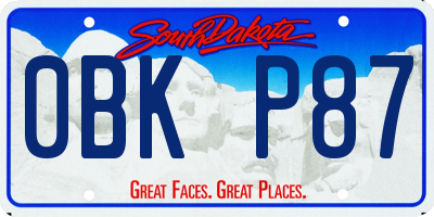 SD license plate 0BKP87