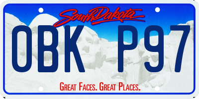 SD license plate 0BKP97