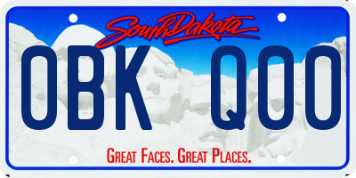 SD license plate 0BKQ00