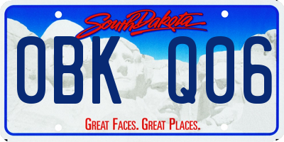 SD license plate 0BKQ06