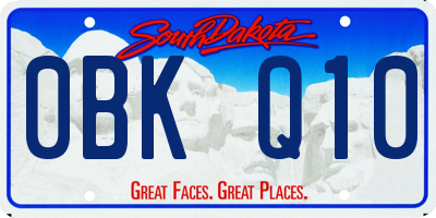 SD license plate 0BKQ10