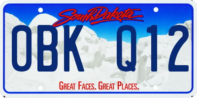 SD license plate 0BKQ12