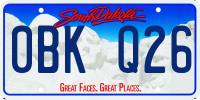SD license plate 0BKQ26