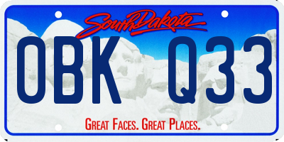 SD license plate 0BKQ33