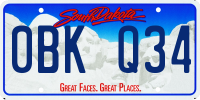 SD license plate 0BKQ34