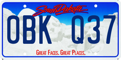 SD license plate 0BKQ37