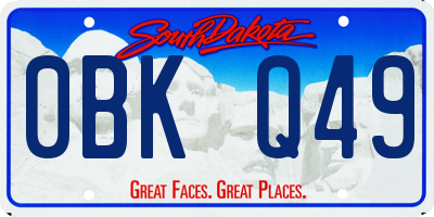 SD license plate 0BKQ49