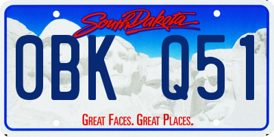 SD license plate 0BKQ51