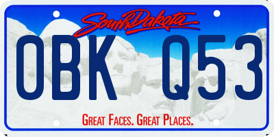 SD license plate 0BKQ53