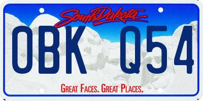 SD license plate 0BKQ54