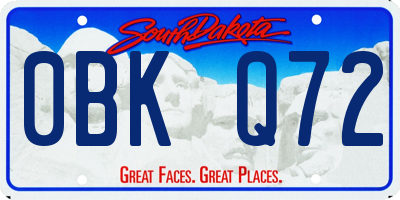 SD license plate 0BKQ72