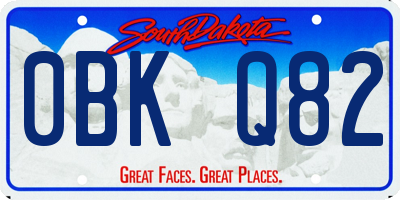 SD license plate 0BKQ82