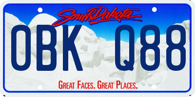 SD license plate 0BKQ88