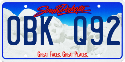 SD license plate 0BKQ92