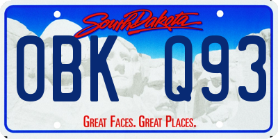 SD license plate 0BKQ93
