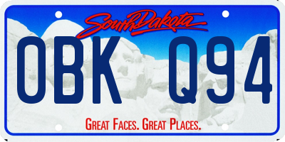 SD license plate 0BKQ94