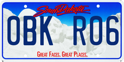SD license plate 0BKR06