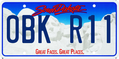 SD license plate 0BKR11