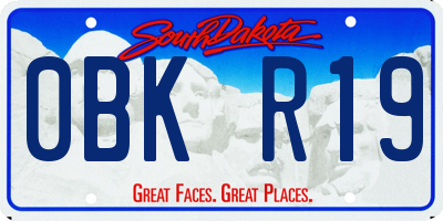 SD license plate 0BKR19