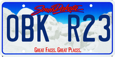 SD license plate 0BKR23