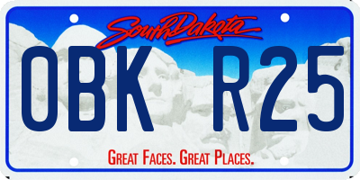 SD license plate 0BKR25