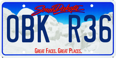SD license plate 0BKR36