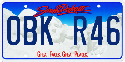 SD license plate 0BKR46
