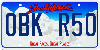 SD license plate 0BKR50