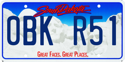 SD license plate 0BKR51