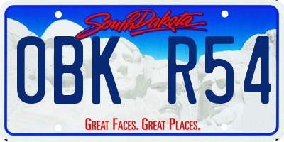 SD license plate 0BKR54