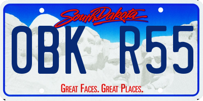 SD license plate 0BKR55