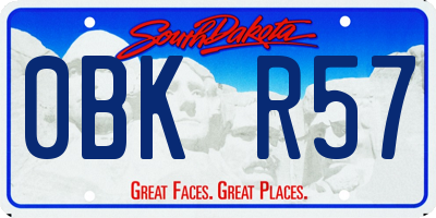 SD license plate 0BKR57