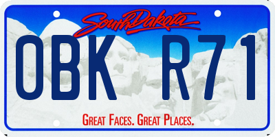 SD license plate 0BKR71