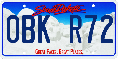 SD license plate 0BKR72