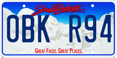 SD license plate 0BKR94