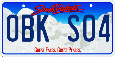 SD license plate 0BKS04