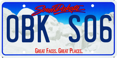 SD license plate 0BKS06