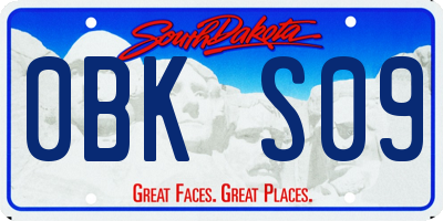 SD license plate 0BKS09